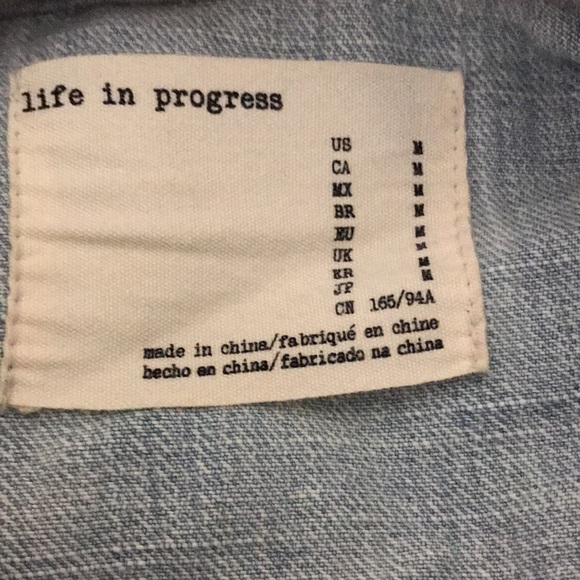 Forever 21 life in progress jean and sweat hooded jacket US medium 💕 - Picture 7 of 9